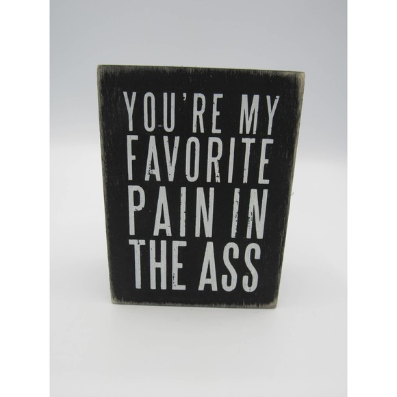 NEW w/ Tag Favorite Pain Primitives by Kathy Floral Trimmed Box Sign 4" by 3" - Picture 2 of 12